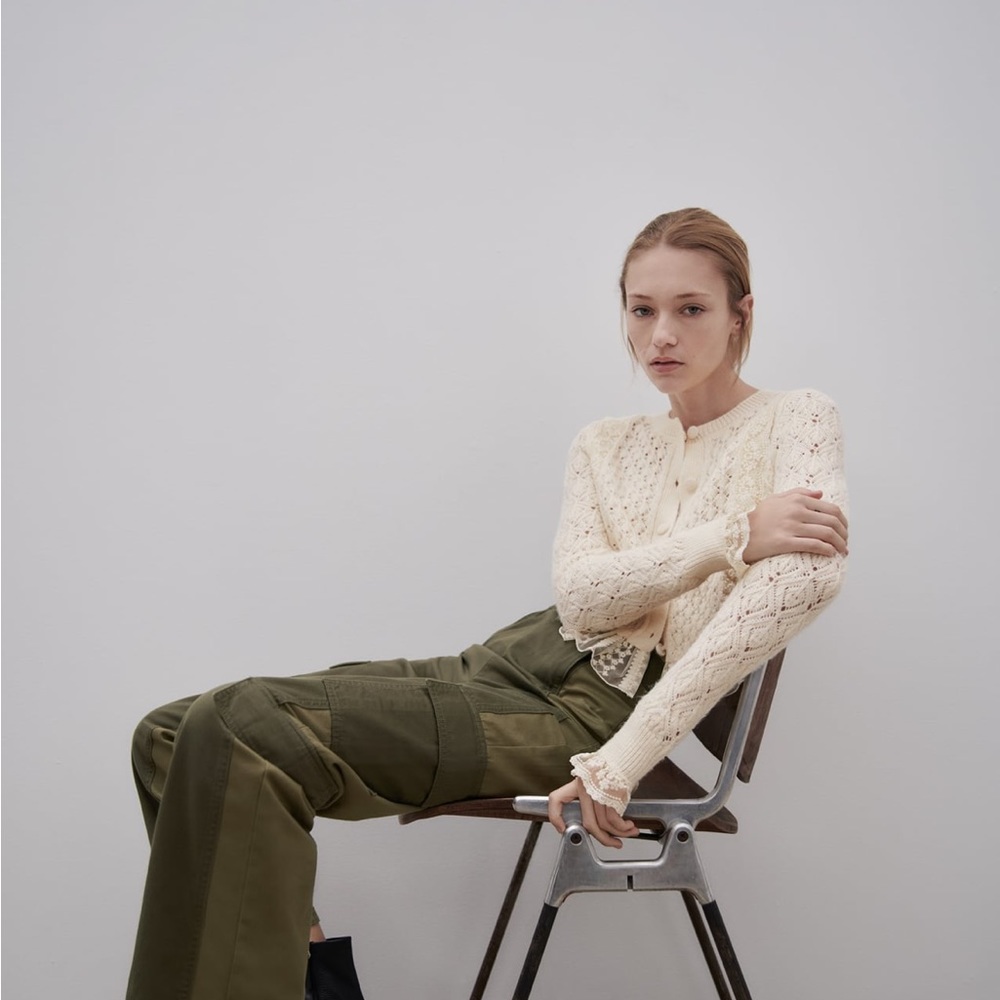 Zara lace knit cardigan